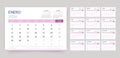 Spanish calendar 2024 year. Corporate planner template. Vector illustration