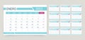 Spanish calendar 2023 year. Corporate planner template. Vector illustration