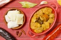 Spanish callos on a red bowl Royalty Free Stock Photo