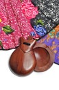 Spanish castanets and hand fan Royalty Free Stock Photo