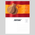 Spanish castanets vector postcard template
