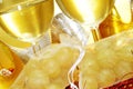 Spanish cava and the twelve grapes of luck Royalty Free Stock Photo