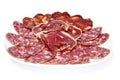 Spanish chorizo, salami and jamon serrano Royalty Free Stock Photo