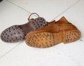 Spanish civil war. Boots with the sole of nails of the Basque militiamen. Royalty Free Stock Photo