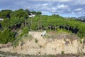 Spanish Civil War Concrete bunker, Arenys de Mar beach, Spain Royalty Free Stock Photo