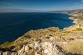 Cliffs of Maro Cerro Gordo Natural Park, near Maro and Nerja, Malaga province, Costa Del Sol, Spain. Royalty Free Stock Photo