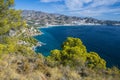 Cliffs of Maro Cerro Gordo Natural Park, near Maro and Nerja, Malaga province, Costa Del Sol, Spain. Royalty Free Stock Photo