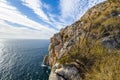 Cliffs of Maro Cerro Gordo Natural Park, near Maro and Nerja, Malaga province, Costa Del Sol, Spain. Royalty Free Stock Photo