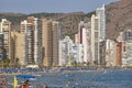 Spanish coastline with skyscrapers and beach in Benidorm. Alicante