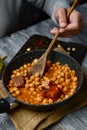 Spanish cocido madrileno, stew typical of madrid