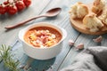 Spanish cold tomato soup salmorejo