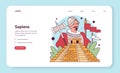 Spanish conquest of the Aztec web banner or landing page. Spanish