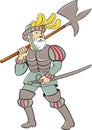 Spanish Conquistador Ax Sword Cartoon
