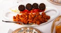 Morcilla, chorizo, picadillo and baked pimiento