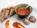 Spanish cuisine. Mojo Picon Sauce from the Canary Islands. Royalty Free Stock Photo