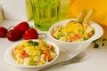 Spanish Cuisine. Russian salad or Olivier Salad.Ensaladilla rusa