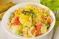 Spanish Cuisine. Russian salad or Olivier Salad.Ensaladilla rusa