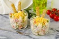 Spanish Cuisine. Russian salad or Olivier Salad.Ensaladilla rusa