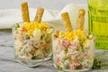 Spanish Cuisine. Russian salad or Olivier Salad.Ensaladilla rusa