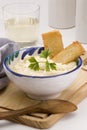 Spanish Cuisine. Salt cod with mashed potatoes. Royalty Free Stock Photo