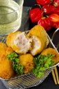 Spanish Cuisine. Tapas. Ham croquettes. Croquetas de jamon