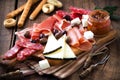 Spanish cured meat and cheese tapas