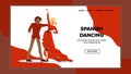 Spanish Dancing Couple Dancers Boy And Girl Vector