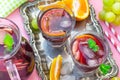 Spanish drink Sangria with red wine and fruit Royalty Free Stock Photo