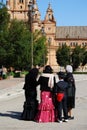 Spanish family in the Plaza de Espana.