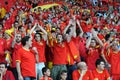 Spanish fan before the match Royalty Free Stock Photo