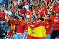 Spanish fan before the match Royalty Free Stock Photo