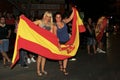 Spanish fans celebrating world champion Royalty Free Stock Photo