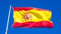 Spanish Flag On A Blue Sky