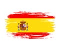 Spanish flag brush grunge background. Vector illustration. Royalty Free Stock Photo