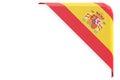 Spanish flag corner, button, label. 3D rendering Royalty Free Stock Photo