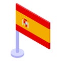 Spanish flag icon isometric vector. Paella food Royalty Free Stock Photo