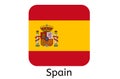 Spanish flag icon, Spain country flag vector illustration