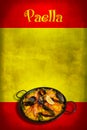 Spanish flag with paella Royalty Free Stock Photo