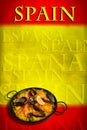 Spanish flag with paella Royalty Free Stock Photo