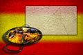 Spanish flag with paella Royalty Free Stock Photo