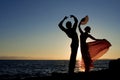 Spanish flamenco dancers dancing Royalty Free Stock Photo