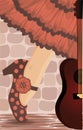 Spanish flamenco party card