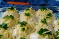 Food - eggs stuffed with tuna gratin Royalty Free Stock Photo