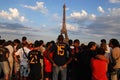 Spanish football fans in Paris Royalty Free Stock Photo