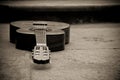 Spanish guitar in sepia Royalty Free Stock Photo