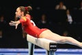 Spanish gymnast Helena Bonilla competes on the balance beam