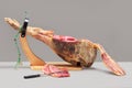Spanish ham. Jamon Serrano Royalty Free Stock Photo