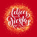 Spanish Happy Holiday Felices Fiestas wreath ornament decoration glitter snowflake