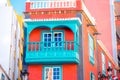 Spanish house with beautiful balcony on canarian islands in Spain Royalty Free Stock Photo