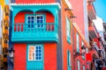 Spanish house with beautiful balcony on canarian islands in Spain Royalty Free Stock Photo